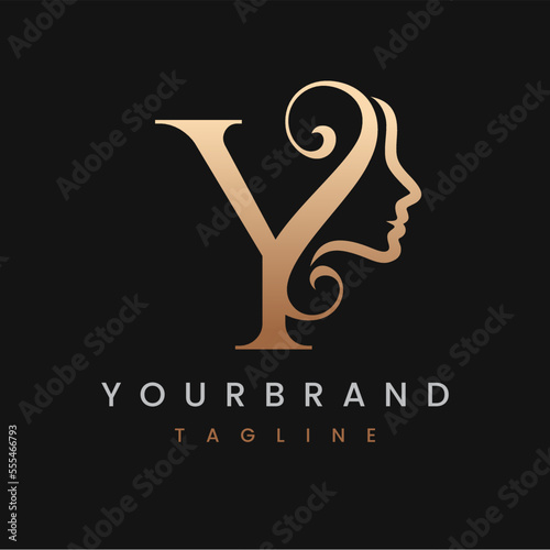 Classic Letter Y Beauty Women Face Logo