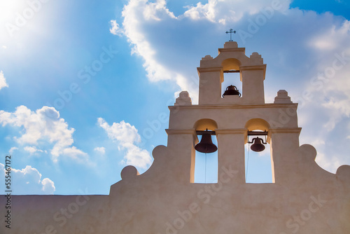 Bells on the facade of Mission San Juan Capistrano, San Antonio Missions National Historical Park; San Antonio, Texas, United States of America