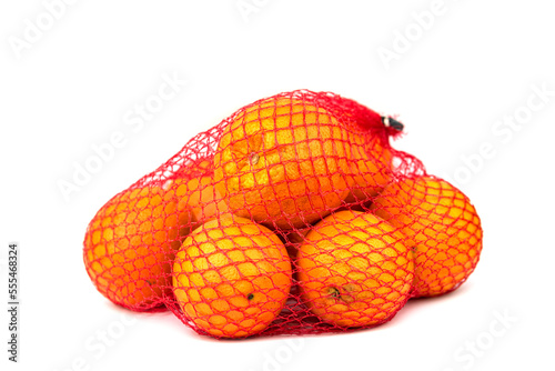 fresh orange fruits in the net