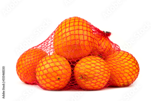 fresh orange fruits in the net