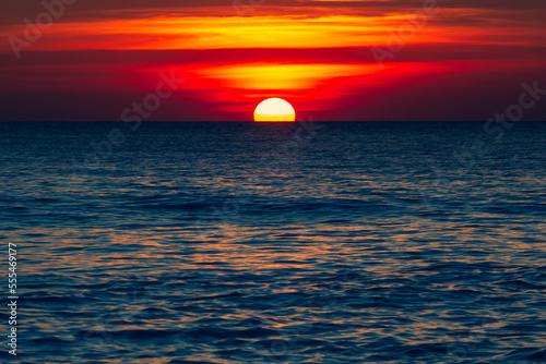 Fototapeta Naklejka Na Ścianę i Meble -  Landscape sea during sunset.Abstract style, pastel tones Outdoor ocean background	
