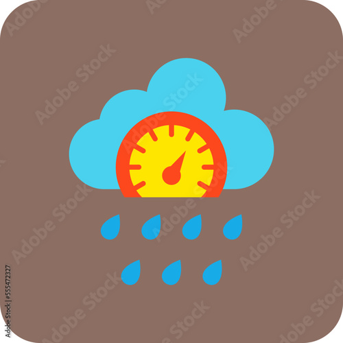 Pressure Multicolor Round Corner Flat Icon