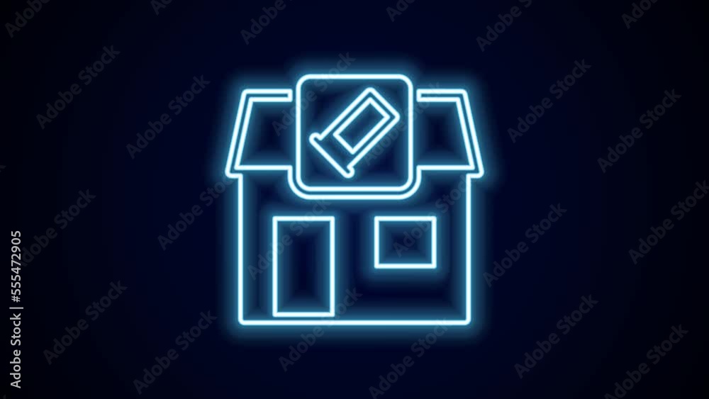 Glowing neon line Hunting shop with rifle and gun weapon icon isolated on black background. Supermarket or store with weapon equipment. 4K Video motion graphic animation Glowing neon line Hunting shop with rifle and gun weapon icon isolated on black background. Supermarket or store with weapon equipment. 4K Video motion graphic animation