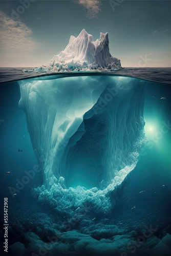 double iceberg submerged in water