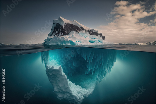 double iceberg submerged in water