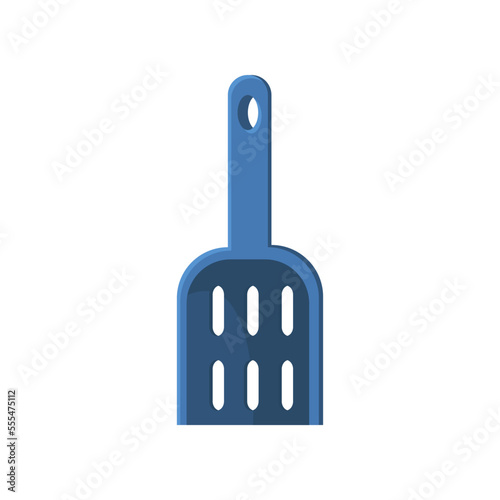Cat litter spatula vector illustration. Item for pet store, cat llitter scoop isolated on white background. Domestic animals concept