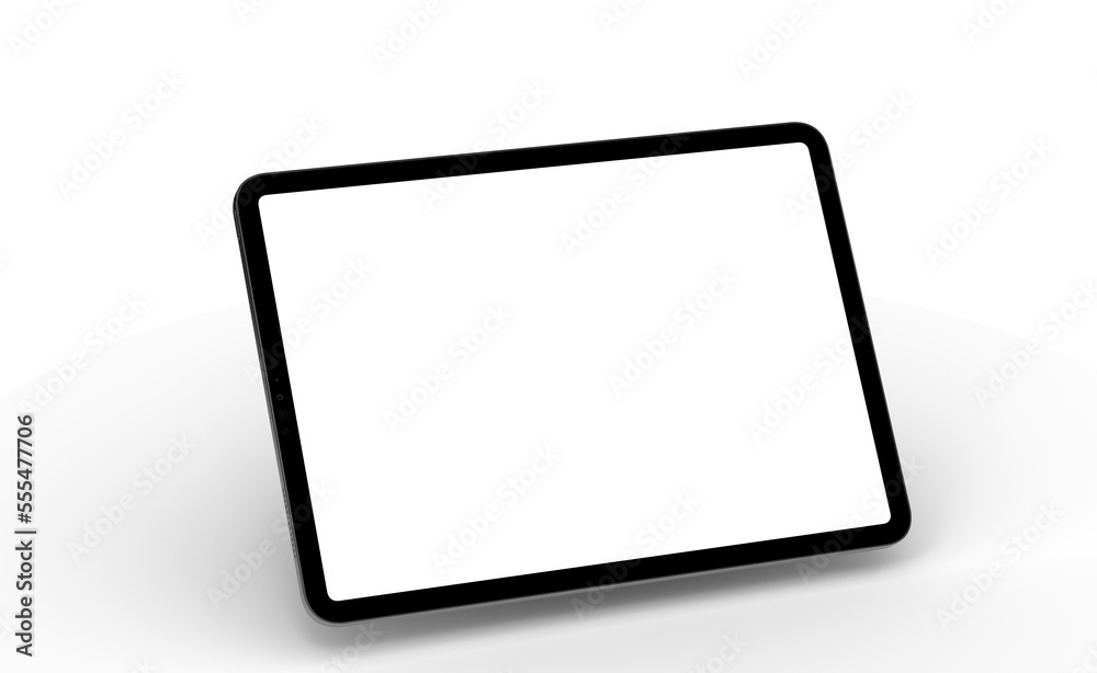 3D brandless tablet with empty screen isolated on white background 3D brandless tablet with empty screen isolated on white background
