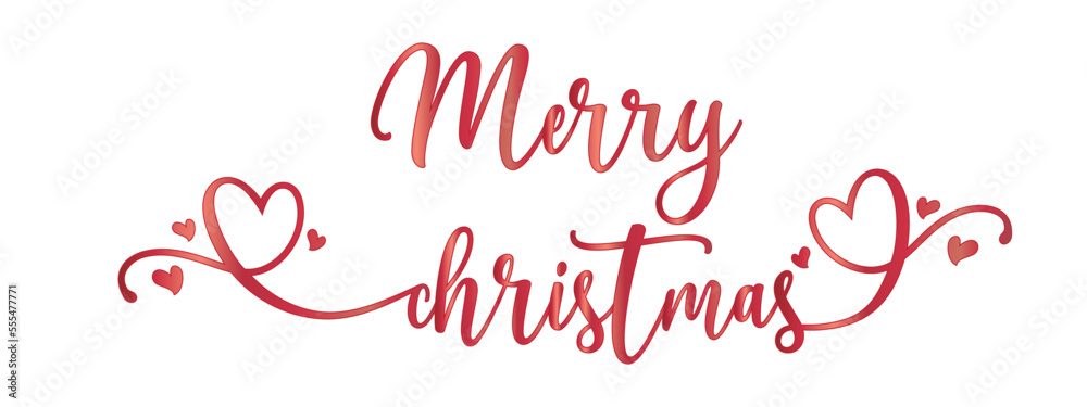 Merry christmas hand lettering calligraphy isolated on white background. Vector holiday illustration element. Merry Christmas script calligraphy