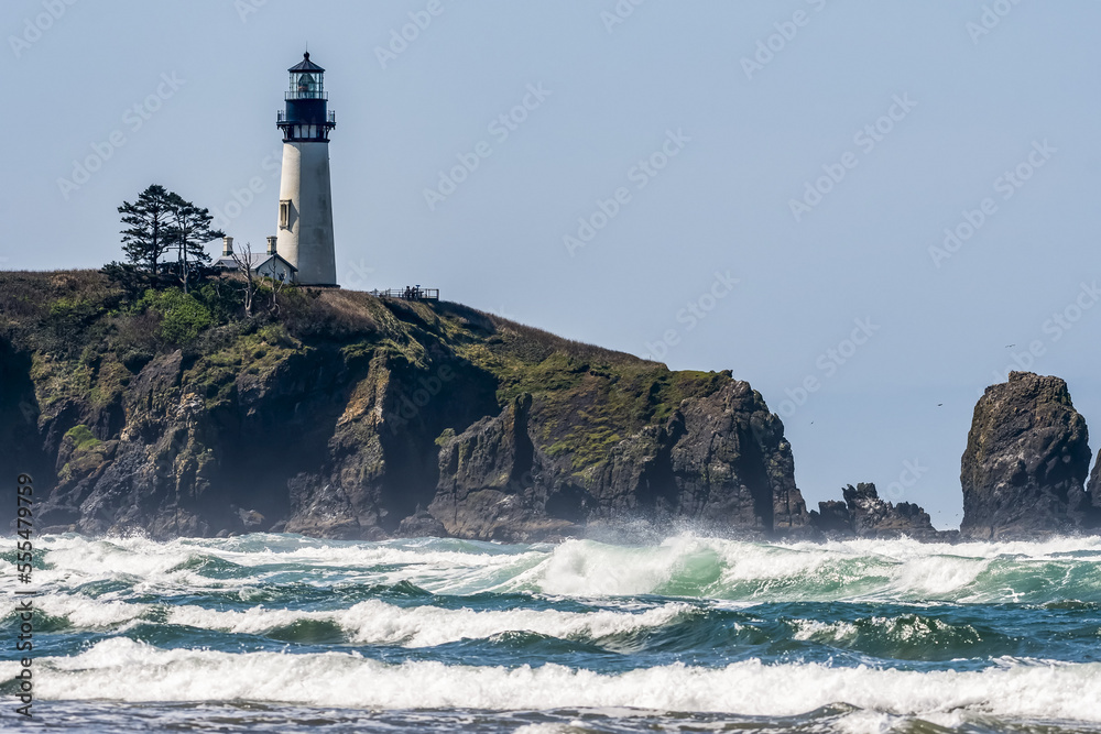 Yaquina Head Light viewed from Moolack Beach; Newport, Oregon, United States of America Yaquina Head Light viewed from Moolack Beach; Newport, Oregon, United States of America