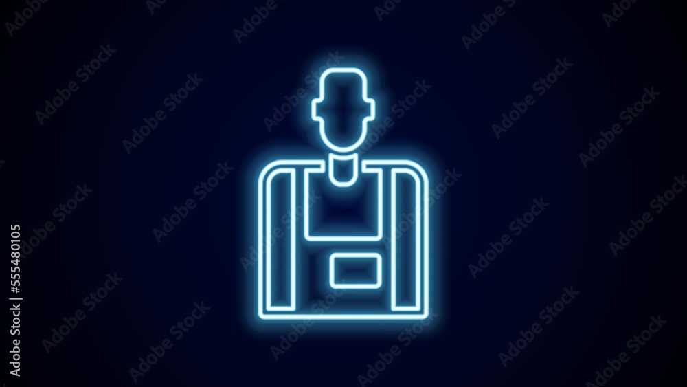 Glowing neon line Seller icon isolated on black background. 4K Video motion graphic animation Glowing neon line Seller icon isolated on black background. 4K Video motion graphic animation
