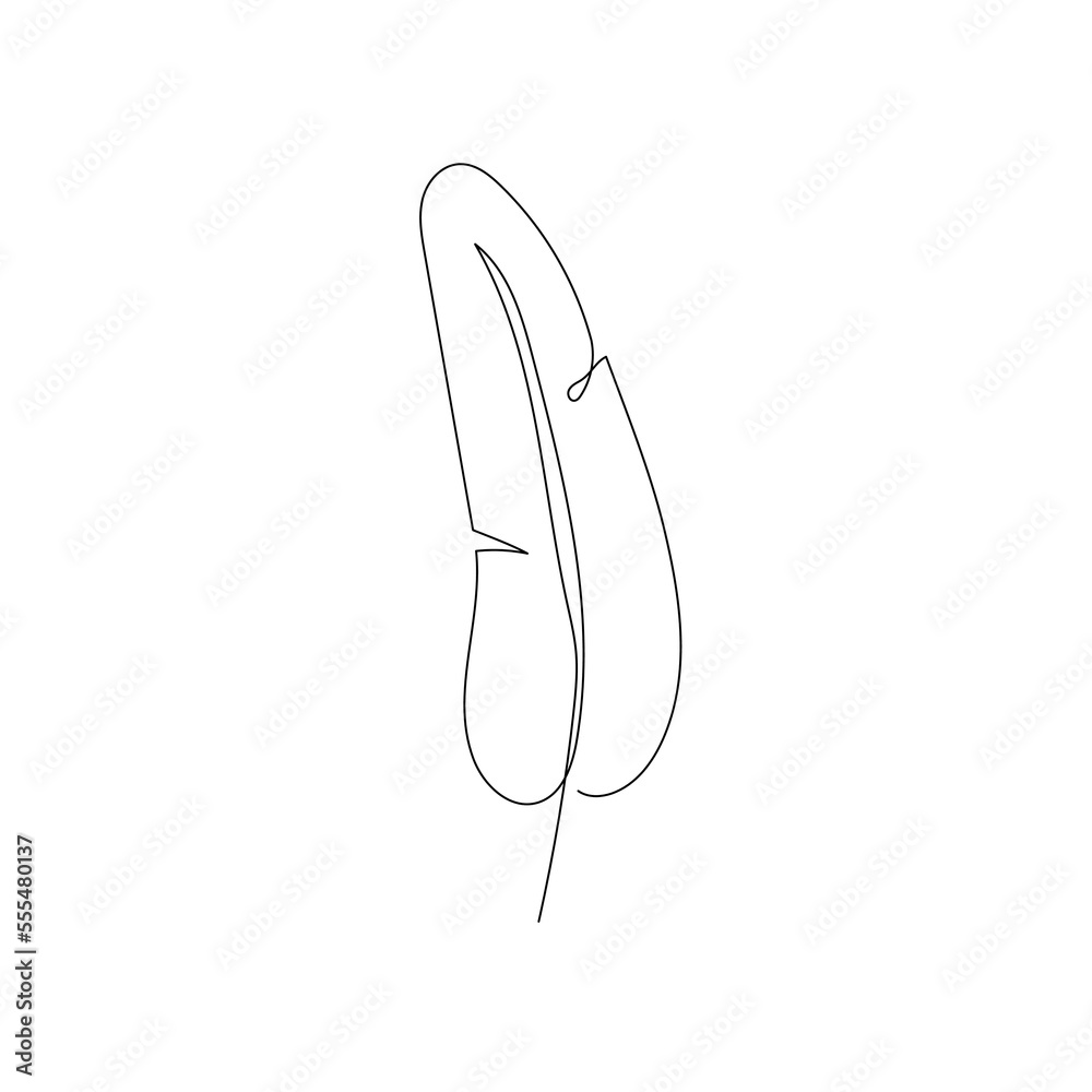 Line palm leaf art. One continuous line art decorative banana palm leaf draw. Editable stroke single tropical leaf element. Isolated vector illustration Line palm leaf art. One continuous line art decorative banana palm leaf draw. Editable stroke single tropical leaf element. Isolated vector illustration