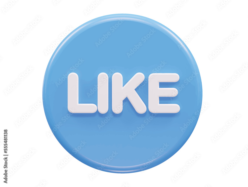 Like icon text effect vector illustration 3d rendering