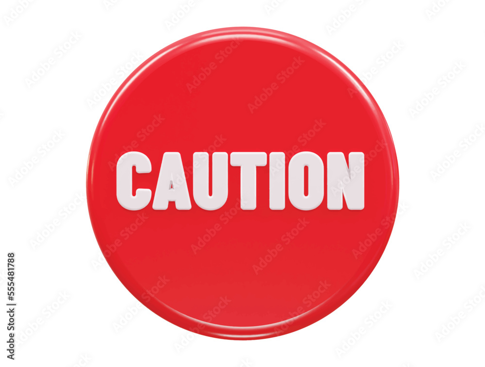 Caution alert warning icon 3d rendering illustration Caution alert warning icon 3d rendering illustration
