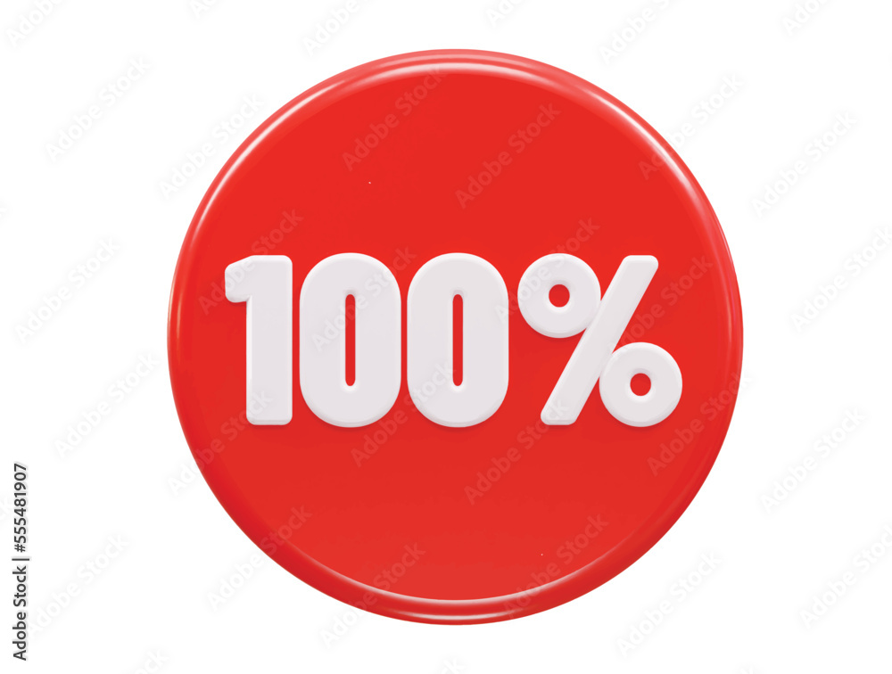 100 percent icon 3d rendering vector illustration 100 percent icon 3d rendering vector illustration