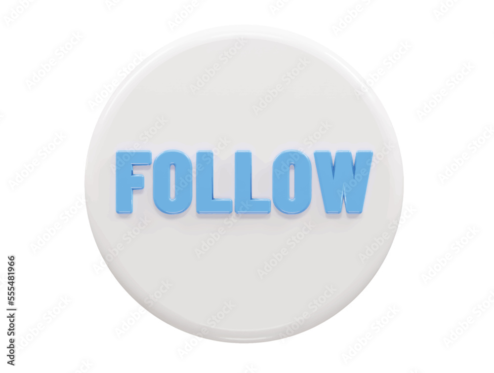 Follow icon 3d rendering vector illustration Follow icon 3d rendering vector illustration