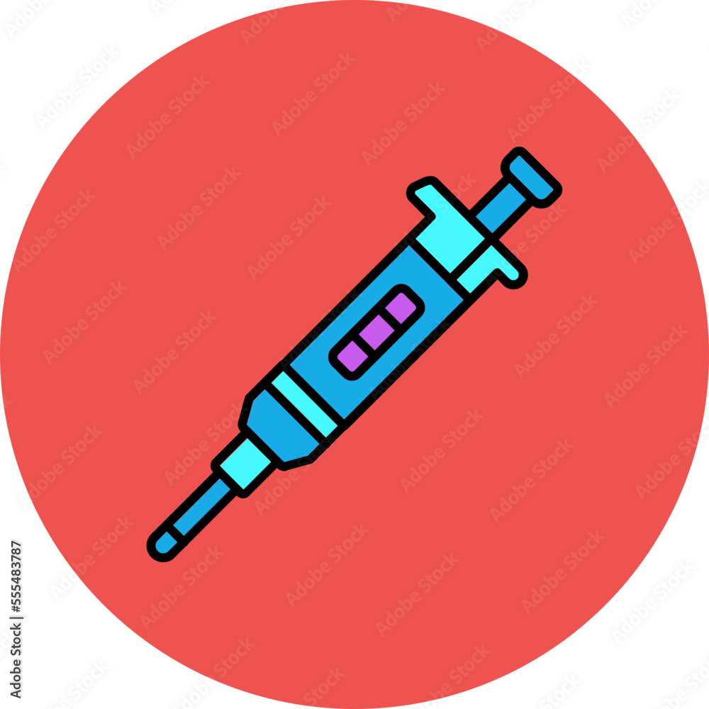 Pipette Multicolor Circle Filled Line Icon Pipette Multicolor Circle Filled Line Icon