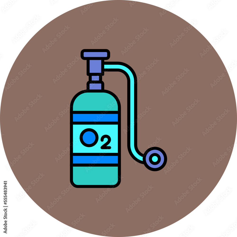 Oxygen Multicolor Circle Filled Line Icon Oxygen Multicolor Circle Filled Line Icon
