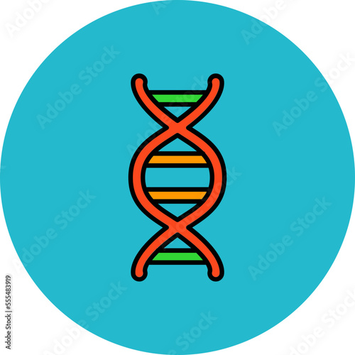 Dna Multicolor Circle Filled Line Icon