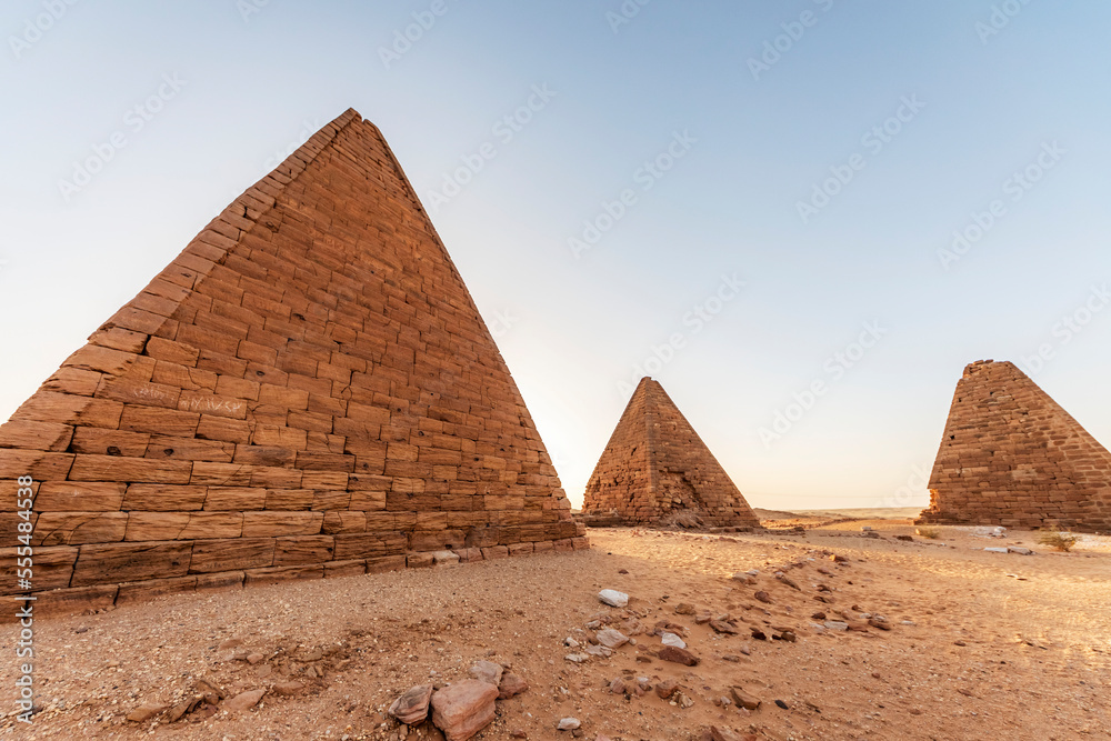 Field of Kushite royal pyramids, Mount Jebel Barkal; Karima, Northern State, Sudan Field of Kushite royal pyramids, Mount Jebel Barkal; Karima, Northern State, Sudan