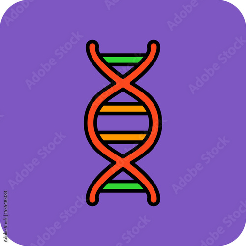 Dna Multicolor Round Corner Filled Line Icon