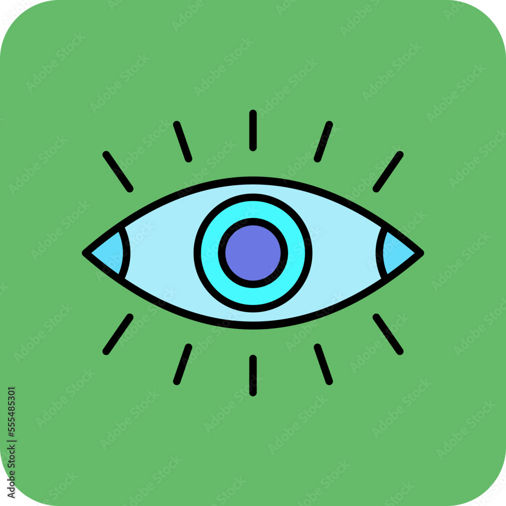 Obraz premium Eye Multicolor Round Corner Filled Line Icon