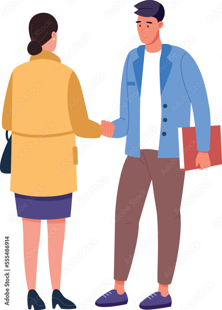 Man and woman shaking hands. Business deal. Work agreement Man and woman shaking hands. Business deal. Work agreement