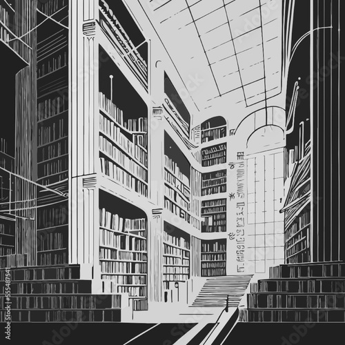 Big public library with lots of books