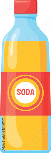 Orange soda bottle. Cartoon sweet beverage icon