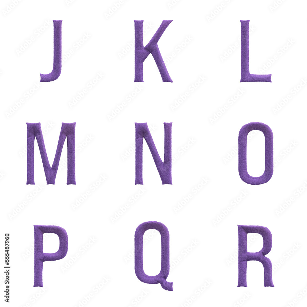 3D Render Set of Towel Font including letters, numbers and punctuation marks 3D Render Set of Towel Font including letters, numbers and punctuation marks