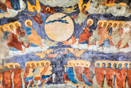 Church of Elijah the Prophet, with colourful frescoes on the walls depicting Biblical scenes; Yaroslavl, Yaroslavl Oblast, Russia photo