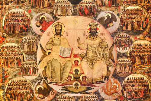 Fresco, New Testament Trinity, Spassky Monastery; Yaroslavl, Yaroslavl Oblast, Russia photo