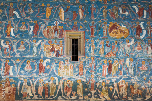 Exterior frescoes, 'Tree of Jesse', Voronet Monastery, 1487; Gura Humorului, Suceava County, Romania photo