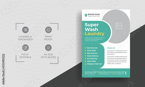 Laundry Service Flyer, Laundry service flyer template. Laundry service poster design ideas. Cleaning service leaflet template