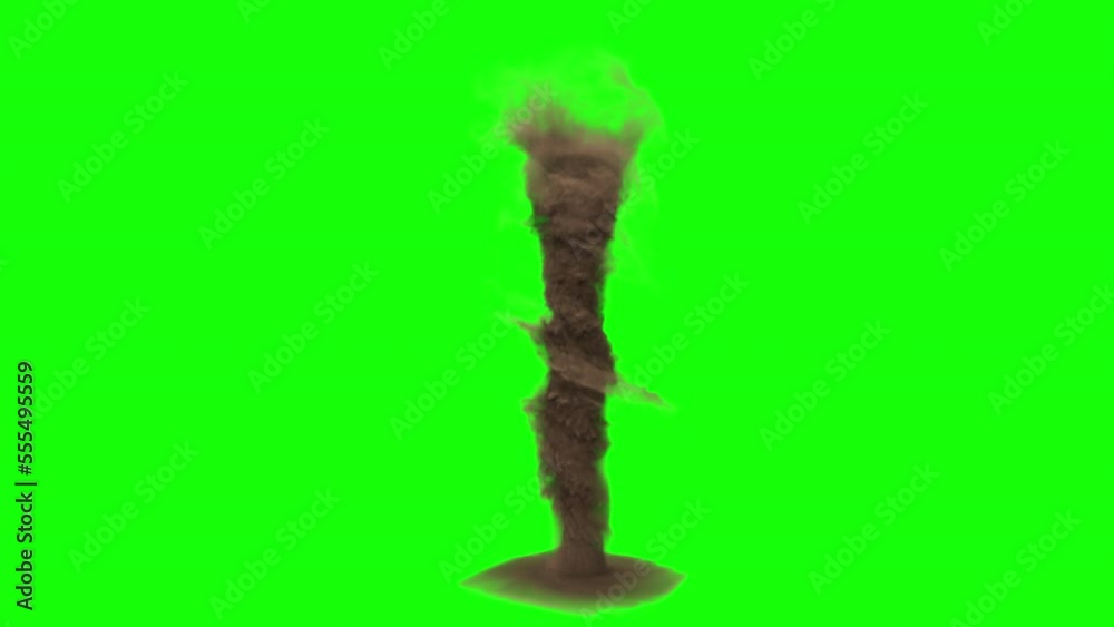 a tornado of sand. sand tornado animation. tornado on green screen