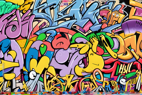 Graffiti Background, Graffiti art, Abstract Graffiti background "Generative AI"