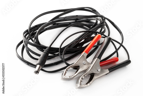 wires with plug and electrical clamps - related to DC electricity