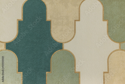 Wallcovering background pattern with geometric ornament. Seamless pattern, texture