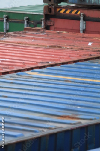 
containers on the ship photo