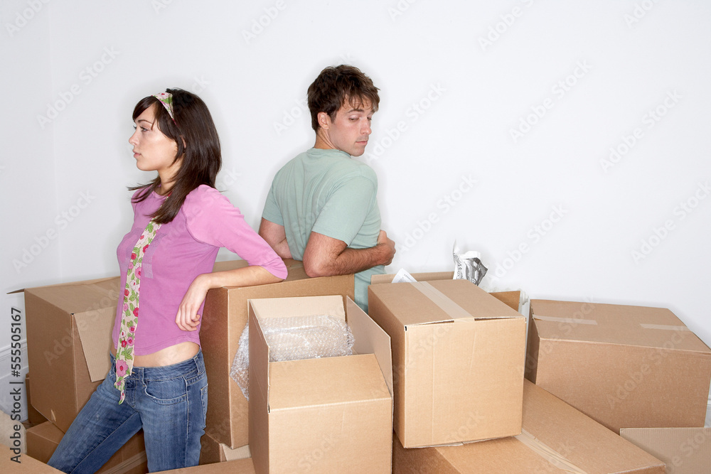 Couple Arguing amongst Boxes