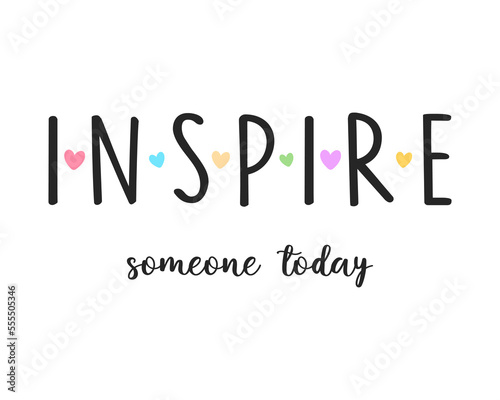 Decorative slogan with cute hearts, vector design for fashion and poster prints