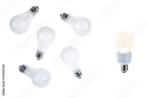 Compact Fluorescent Lightbulb with Incandescent Lightbulbs