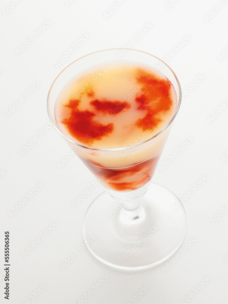 Glass of Cherry and Banana Juice, Studio Shot Glass of Cherry and Banana Juice, Studio Shot