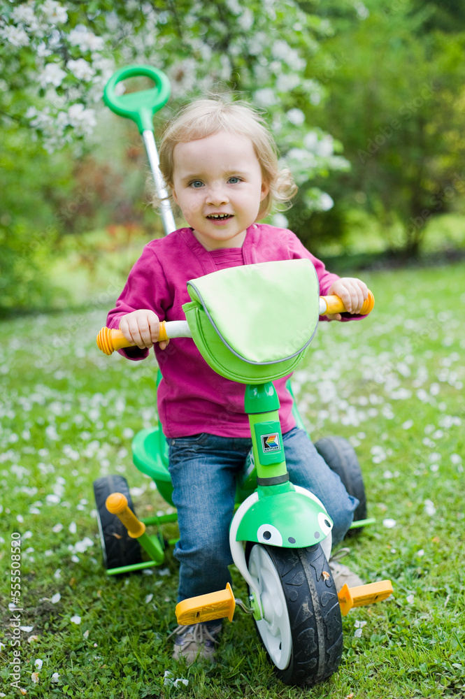 Little Girl Riding Three Wheel Bike Little Girl Riding Three Wheel Bike