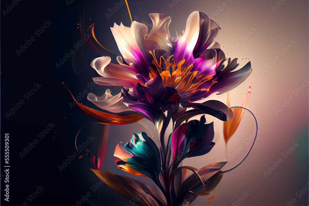 Fractal flower background. Generative AI Fractal flower background. Generative AI
