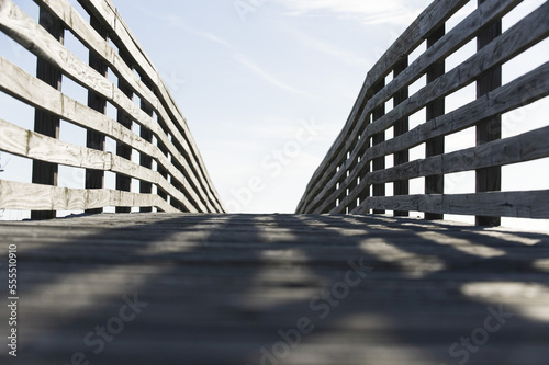 Wooden Bridge at Honeymoon Island State Park, Florida, USA photo