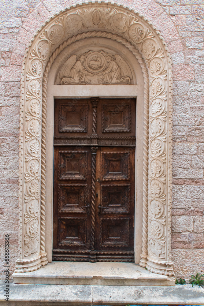Old medieval wooden door in Montenegro