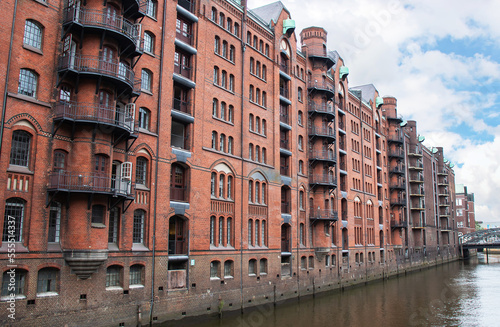 Hamburg, German. View of famous Speicherstadt warehouse district. © Natalia