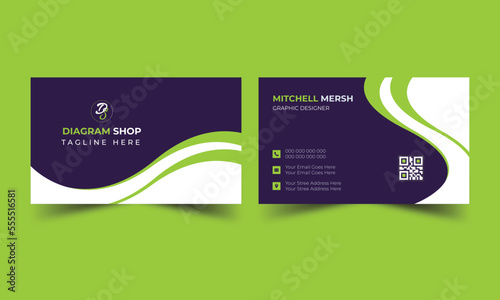 Double-sided creative business card template .Personal visiting card with company logo .flat gradation business card inspiration.