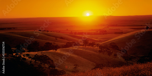 Sunset over Rural Landscape