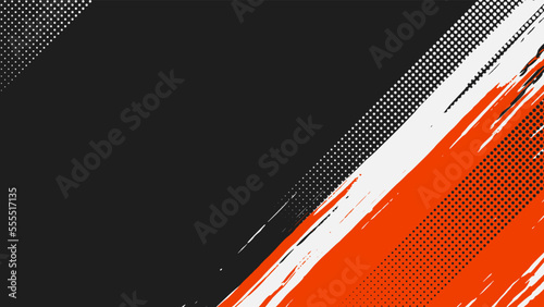 Grunge abstract background with halftone and paint brush effect texture 